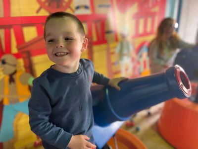 boy with zap zone cannon